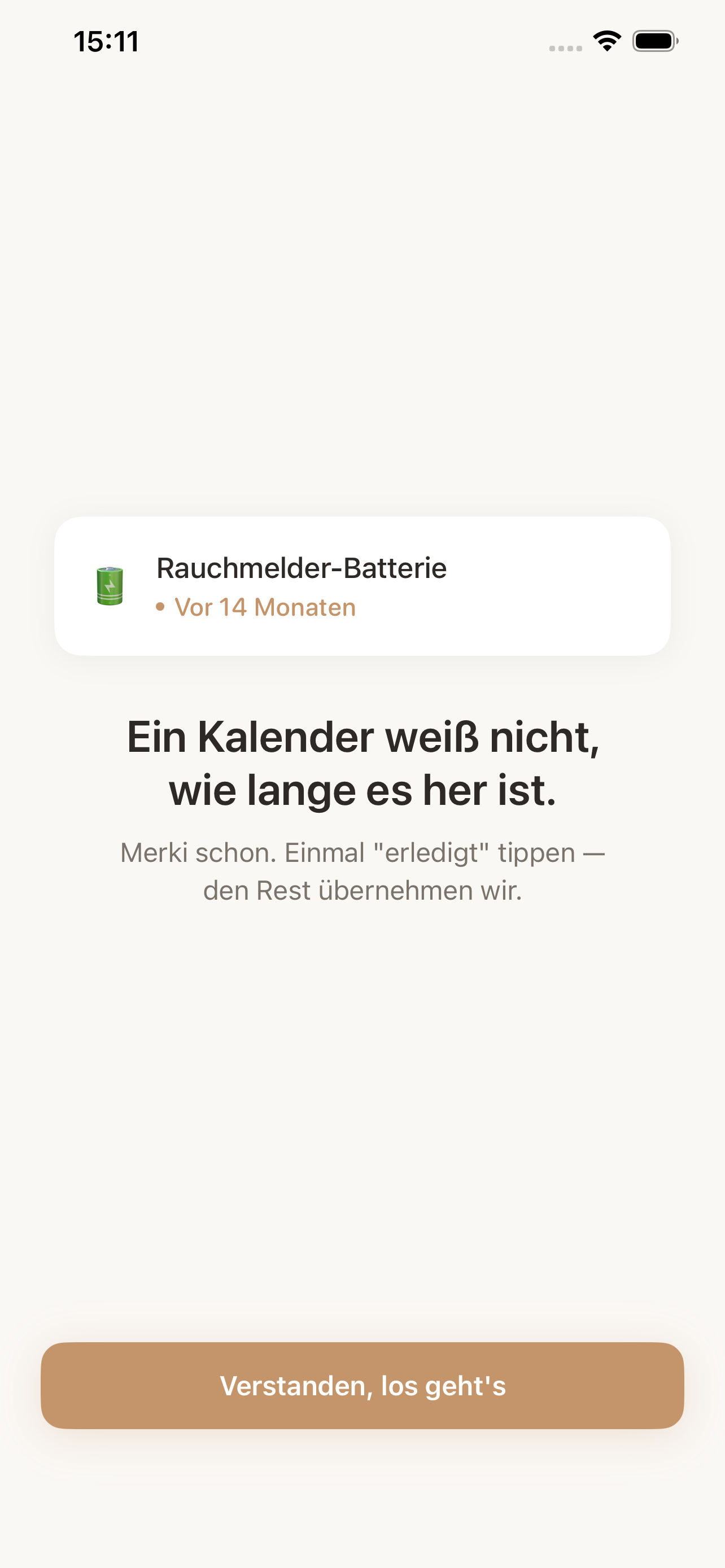 Merki Onboarding – Willkommensbildschirm